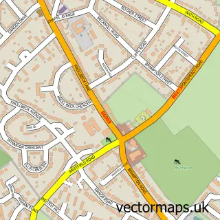 Street map sample of Brampton, South Yorkshire