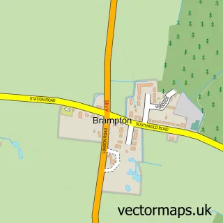 Street map sample of Brampton, Suffolk