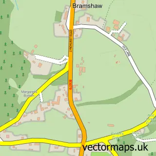 Street map sample of Bramshaw, Hampshire