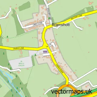 Street map sample of Bramshott, Hampshire