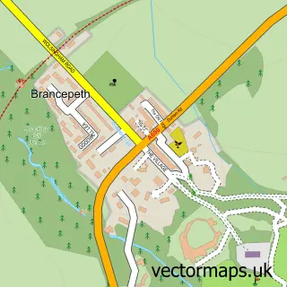 Street map sample of Brancepeth, Durham