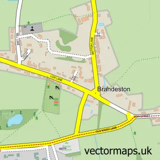 Street map sample of Brandeston, Suffolk