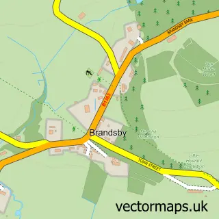 Street map sample of Brandsby, North Yorkshire