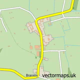 Street map sample of Bransby, Lincolnshire