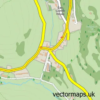 Street map sample of Branscombe, Devon
