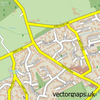 Street map sample of Bransgore, Hampshire