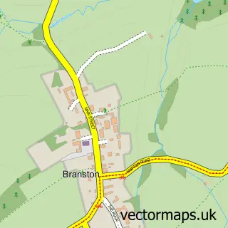 Street map sample of Branston, Leicestershire