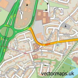 Street map sample of Branston, Staffordshire