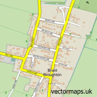 Street map sample of Brant Broughton, Lincolnshire