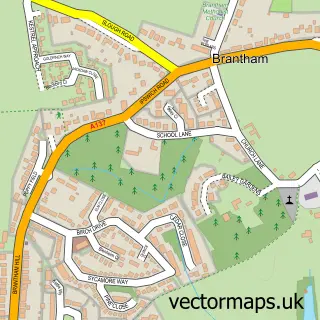 Street map sample of Brantham, Suffolk