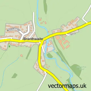 Street map sample of Branthwaite, Cumbria