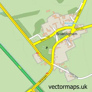 Street map sample of Brantingham, East Riding of Yorkshire