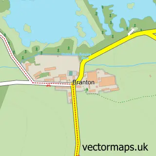 Street map sample of Branton, Northumberland