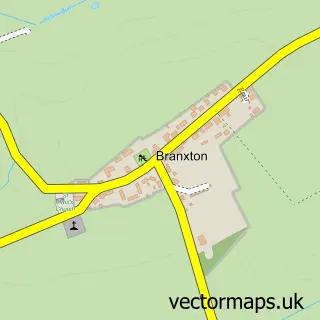 Street map sample of Branxton, Northumberland