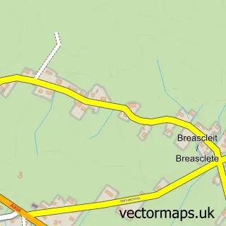 Street map sample of Brèascleit, Western Isles