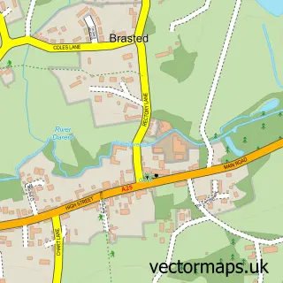 Street map sample of Brasted, Kent