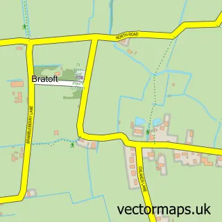 Street map sample of Bratoft, Lincolnshire