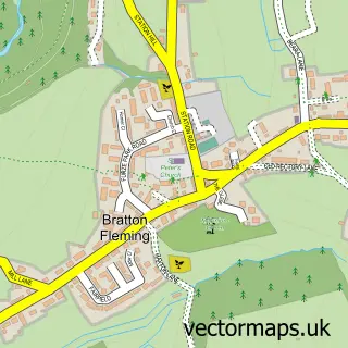 Street map sample of Bratton Fleming, Devon