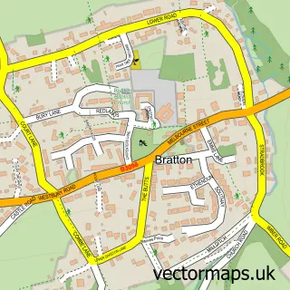 Street map sample of Bratton, Wiltshire
