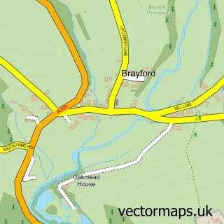 Street map sample of Brayford, Devon