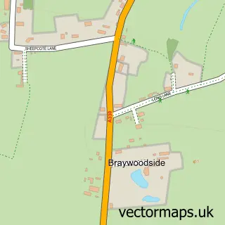 Street map sample of Braywoodside, Berkshire