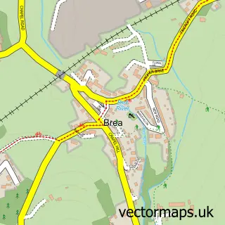 Street map sample of Brea, Cornwall