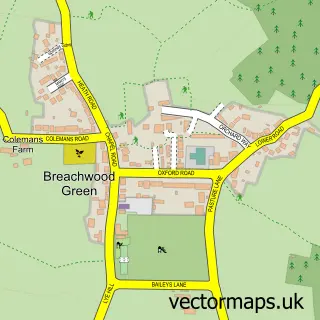 Street map sample of Breachwood Green, Hertfordshire