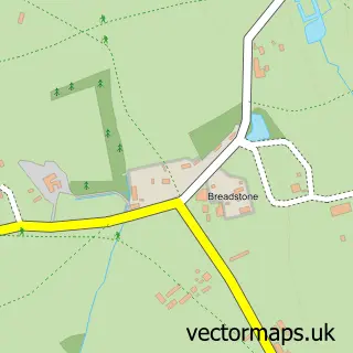Street map sample of Breadstone, Gloucestershire