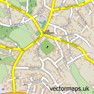 Street map sample of Bream, Gloucestershire