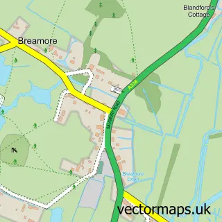 Street map sample of Breamore, Hampshire