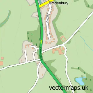 Street map sample of Bredenbury, Herefordshire