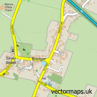 Street map sample of Bredgar, Kent