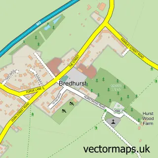 Street map sample of Bredhurst, Kent