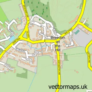 Street map sample of Breedon on the Hill, Leicestershire