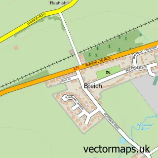 Street map sample of Breich, West Lothian