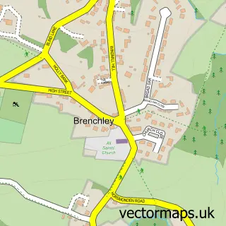 Street map sample of Brenchley, Kent