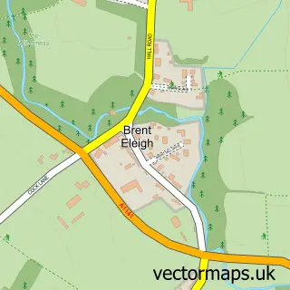 Street map sample of Brent Eleigh, Suffolk