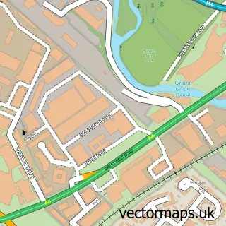 Street map sample of Brentford, Greater London