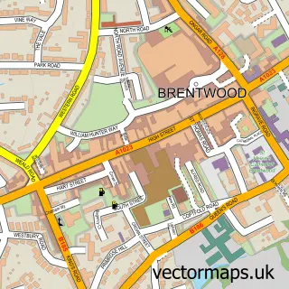 Street map sample of Brentwood, Essex