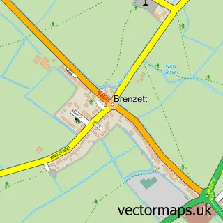 Street map sample of Brenzett, Kent