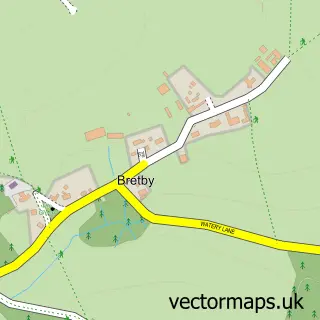 Street map sample of Bretby, Derbyshire