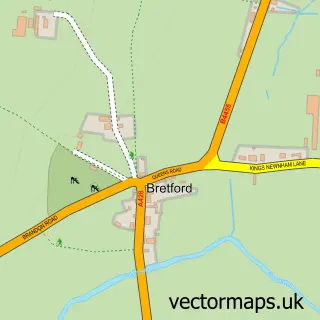 Street map sample of Bretford, Warwickshire