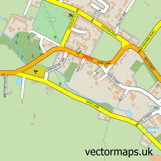 Street map sample of Bretforton, Worcestershire