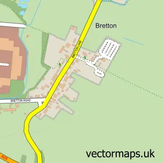 Street map sample of Bretton, Clwyd