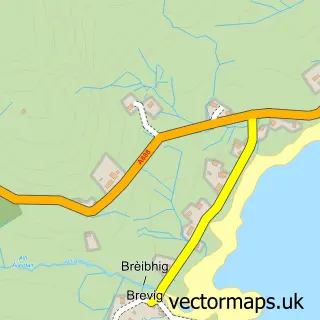 Street map sample of Brèibhig, Western Isles
