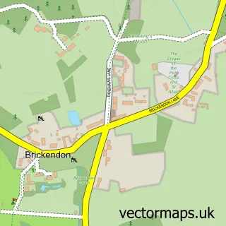 Street map sample of Brickendon, Hertfordshire