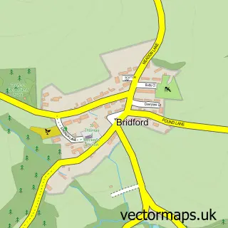 Street map sample of Bridford, Devon
