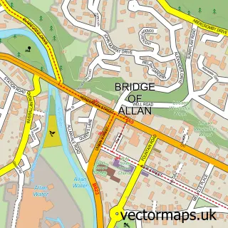 Street map sample of Bridge of Allan, Stirling and Falkirk