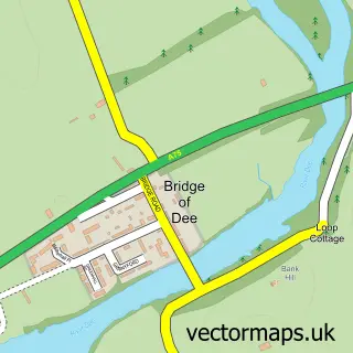 Street map sample of Bridge of Dee, The Stewartry of Kirkcudbright