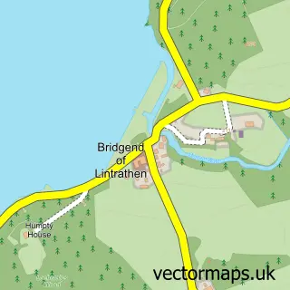 Street map sample of Bridgend of Lintrathen, Angus